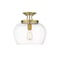 Z-Lite Joliet 1 Light Semi Flush Mount, Olde Brass & Clear 473SF13-OBR - alternate 6
